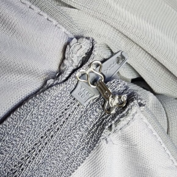 BIRDIE GREY Solid Silver Gray Kiko Halter Mesh Bridesmaid Dress Womens L Large - Picture 7 of 7